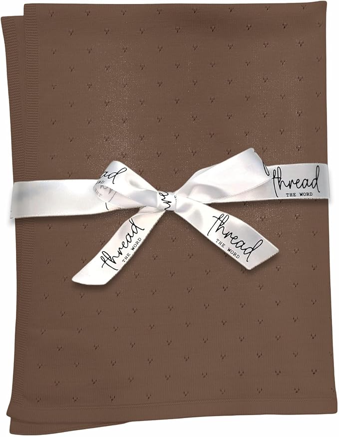The Heirloom Blanket - 100% Organic Cotton Baby Blanket, American Made, 30x40in - Bassinet, Crib, Stroller - Gift Registry Baby Shower for Newborns and Kids (Latte)