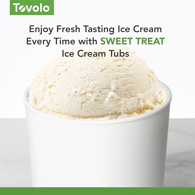 Tovolo Sweet Treat, Reusable Ice Cream Container for Homemade Ice Cream, Lemon - 1 Quart Stackable Storage Tubs with Silicone Lids for Freezer - BPA-Free & Dishwasher-Safe (Pack of 3)