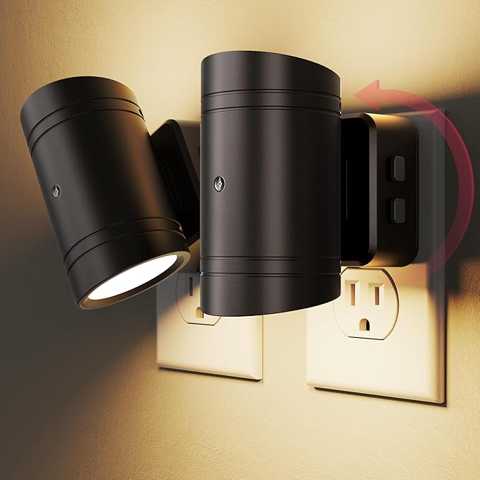 Briignite Night Lights Plug into Wall, 3CCT Modern LED Night Light Plug in, Dusk to Dawn Sensor, 3000K?0K?0K Change Nightlight,Dimmable NightLight for Hallway, Bedroom, Stairway, 2 Pack
