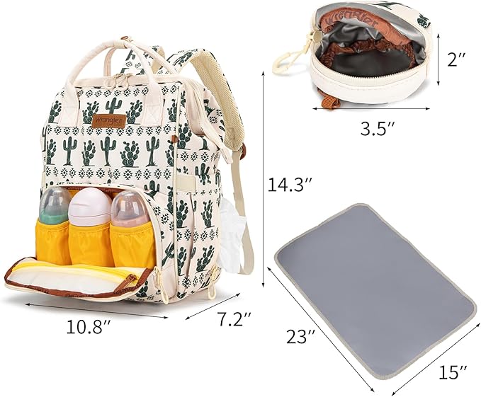 Montana West Wrangler Diaper Bag Backpack Aztec Travel Backpack Purses Western Multi-Function Baby Bags for Mom with Waterproof Insulated Pockets