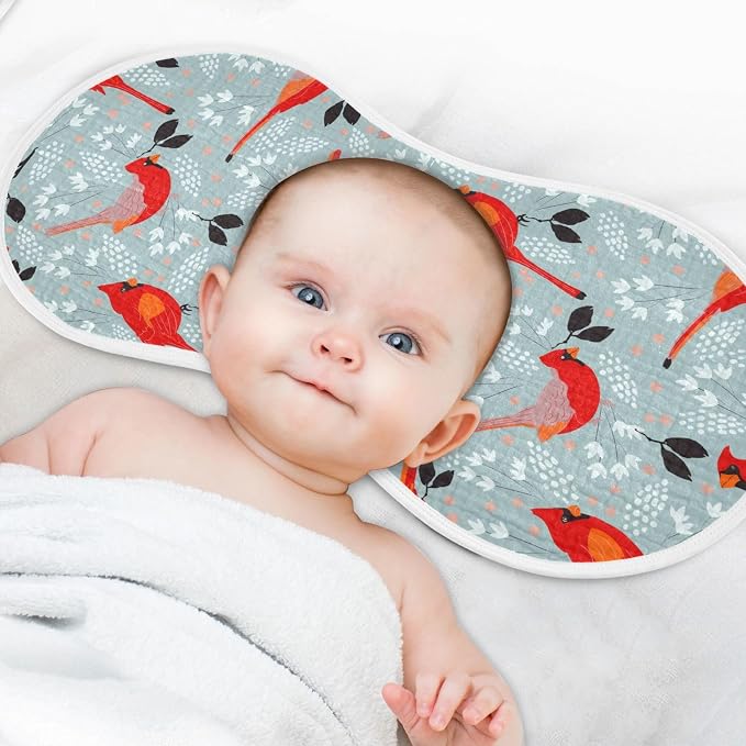 vvfelixl Cardinals Bird Burp Cloths for Baby Boy Girls Baby Washcloths Burp Rags 1 Pack