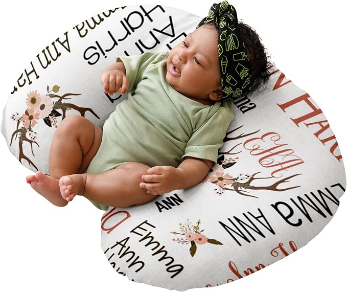 Dyoart Baby Nursing Pillow Cover,Personalized Soft Nursing Covers,Custom Name Breastfeeding Pillow Cover for Bottle Feeding,Gifts for Toddler Infant(23"x19"x5.5")(one Size)