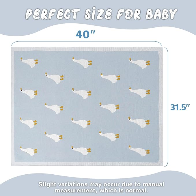 Receiving Baby Blanket,100% Luxury Cotton Knit Baby Blanket,Lightweight Cozy Neutral Swaddling Blanket for Newborns,Boys & Girls,Infant and Toddler
