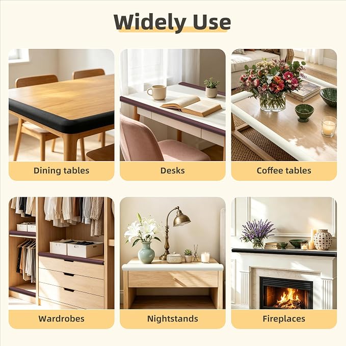 Corner Protector Baby, Baby Proofing Edge Corner Protector, Waterproof Soft Foam Cushion with Adhesive Tape (6.6ft Edge + 4 Corners),Wall Corner Protector for Fireplace, Table, Stair, Cabinet(White)