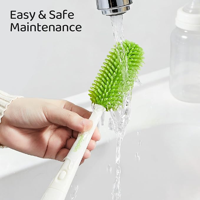 5-in-1 Silicone Baby Bottle Brush Set with Straw Cleaner, Flexible 90° Bendable Bottle Cleaning Kit for Nursing, Sports Bottles, Dishwasher Safe, BPA-Free, Kitchen & Travel