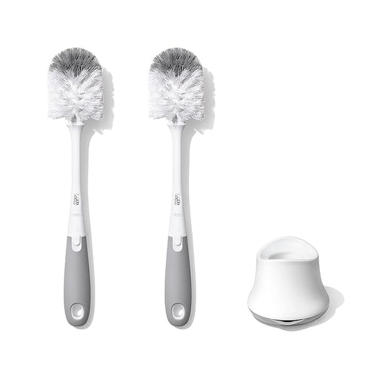 OXO Tot Bottle Brush with Nipple Cleaner and Stand ??Gray, 2-Pack