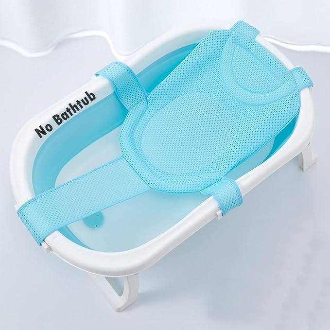 Baby Bath Support Mesh Pad Newborn Bath Tub Seat Net Non-Slip Baby Tub Mat Floating Bathtub Seat Cushion Adjustable Pillow for Bathing Cushion Pad Mat for 0-3 Years Old (No Bathtub)
