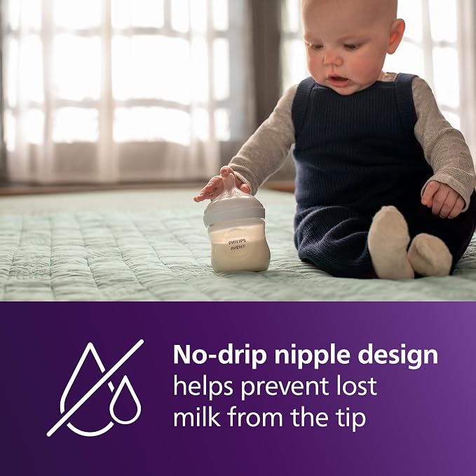 Philips Avent Natural Baby Bottles with Natural Response Nipples (Slow Flow,Flow 2),4oz,SCY900/04,4 Count (Pack of 6)