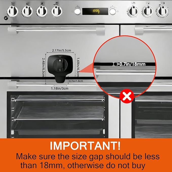 2-Pack Child Safety Oven Lock Heat Resistant Stove Door Latch No Drill Baby Proof Guard for Dishwasher Pet Protection Black