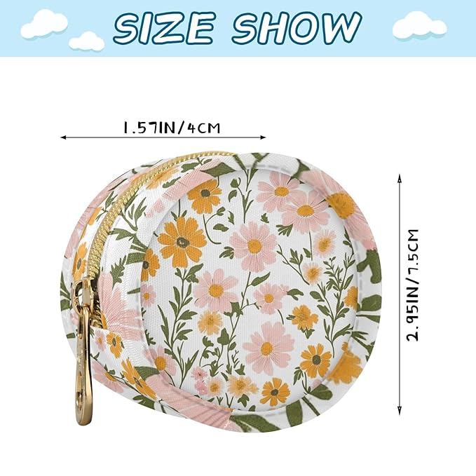 OTVEE Daisy Floral Flower Pacifier Case Cute Little Portable Pacifier Storage with TPU Lining