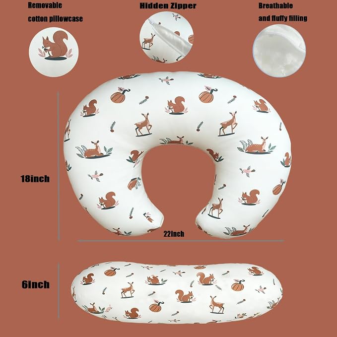 Nursing Pillow Breastfeeding Pillow Removable cover Machine washable | Conforming to ergonomic design. Detachable cover. Machine washable. Breathable fabric.Arm fatigue free Soft supportive fill