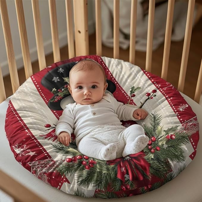 Snowman Nursing Pillow Cover Floral Neutral Breastfeeding Pillow Cover Fits 26in*24in Nursing Pillow for Baby Boy Girl,Neutral Baby Nursing Pillow Cover Pillow Not Included