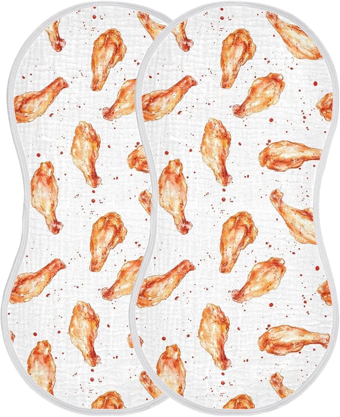 vvfelixl Roast Chicken Wing Burp Cloths for Baby Boy Girls Baby Washcloths Burp Rags 1 Pack