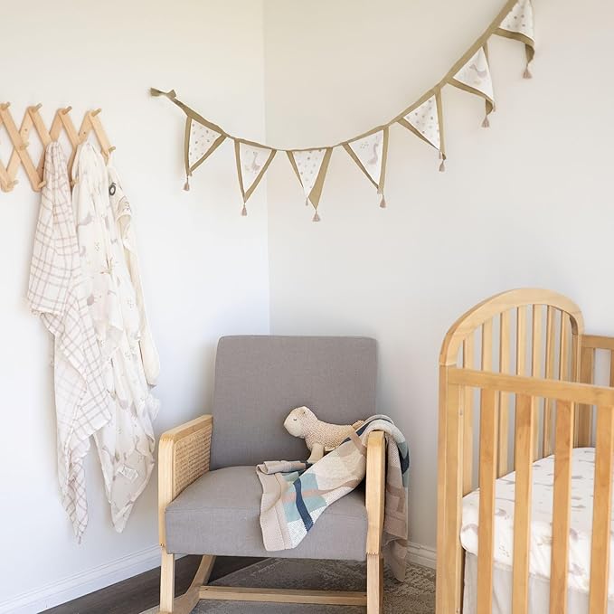 Crane Baby Charlie 2-pc. Farmhouse Tractor Dot Swaddle Set, 100% Cotton Muslin Swaddle Blankets for Newborns, Baby Boy Blanket Neutral, Infant Receiving Blankets for Boys, Rustic Farm Nursery Decor