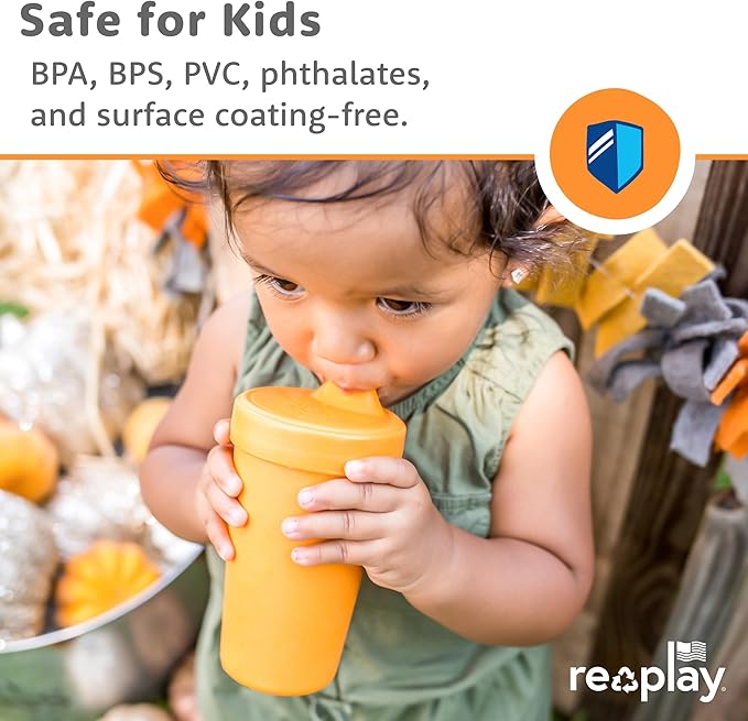 Re-Play Spill-Proof Sippy Cups - Reusable 10 Oz Set of 6, Dishwasher & Microwave Safe, Made in USA, Fairytale
