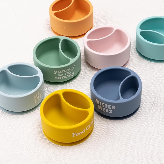 Silicone Suction Bowl for Toddlers and Babies by Bella Tunno, Food Grade BPA Free Silicone, Non Slip Suction Base, Microwave & Dishwasher Safe, Ideal Baby-Led Weaning & Self Feeding Bowl, Miss Mess