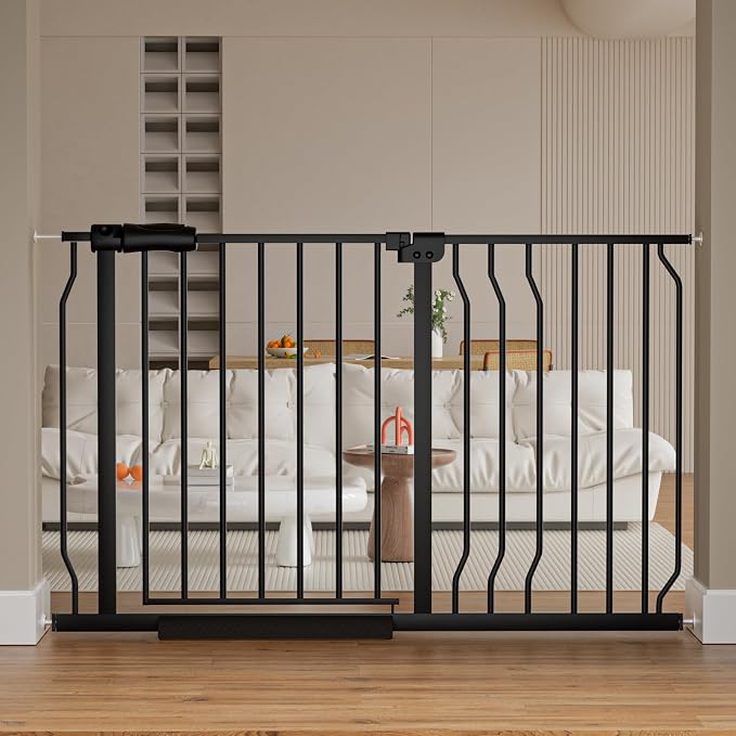 30" Tall Extra Wide Baby Gate for Doorway Indoor Dog Gates for The House Stairs Large Long Pet Gates for Dogs Safety Auto Close Hardware Pressure Mounted Gate (29.5"-47" Wide)