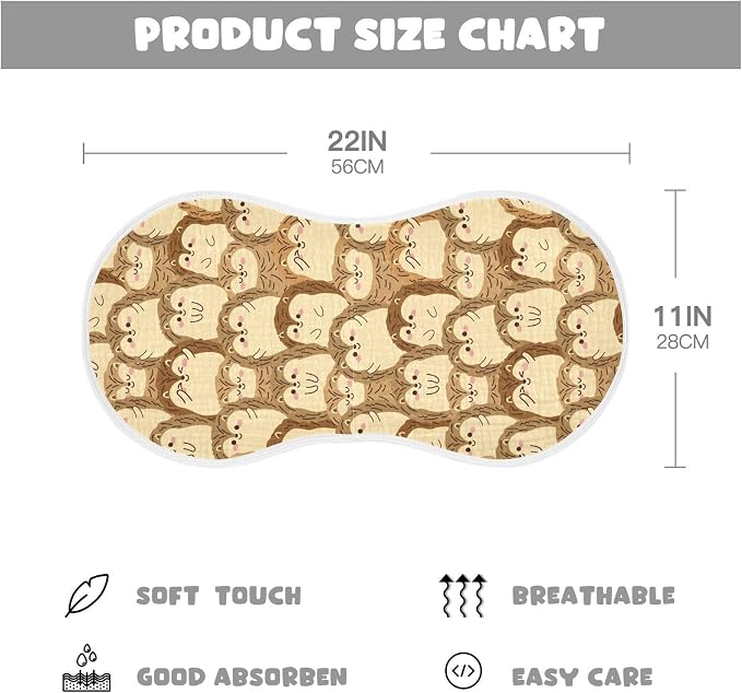 vvfelixl Baby Burp Cloths Cute Hedgehog Baby Newborn Cotton Burping Cloths Set Baby Washcloths 4 Pack