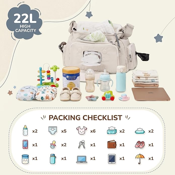 Puffer Crossbody Bags for Women Mom Large Diaper Bag Purse with Wipes & Trash Dispenser Cross Body Purses Messenger Bags | Wipes Dispenser