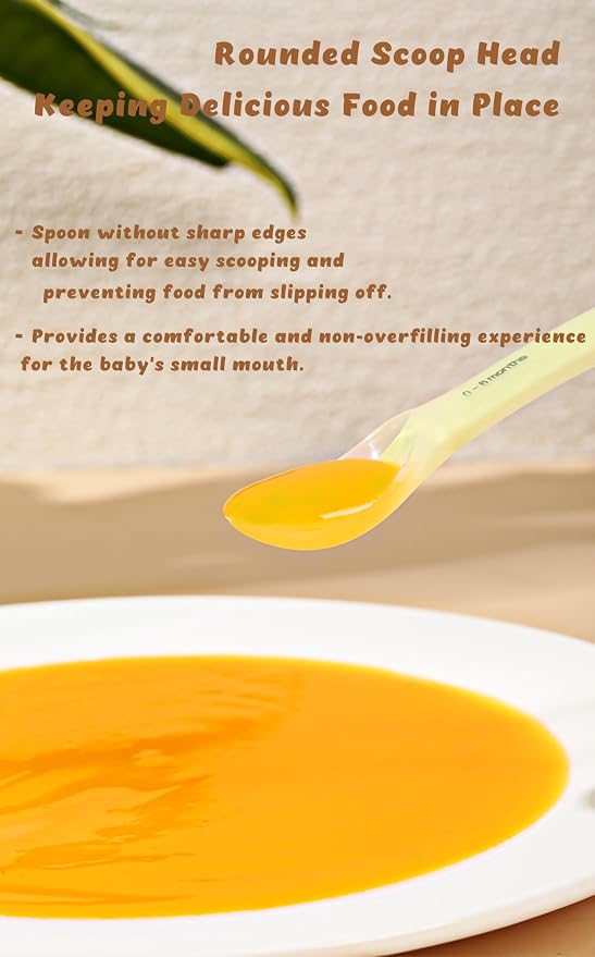 Baby Spoons 2-Pack | Soft Silicone First Stage Feeding Spoon Set with Travel Case | Stage-Based Design for 0-6m & 6m+ | BPA-Free, Gum-Friendly for Infant & Toddler | Lime + Peach