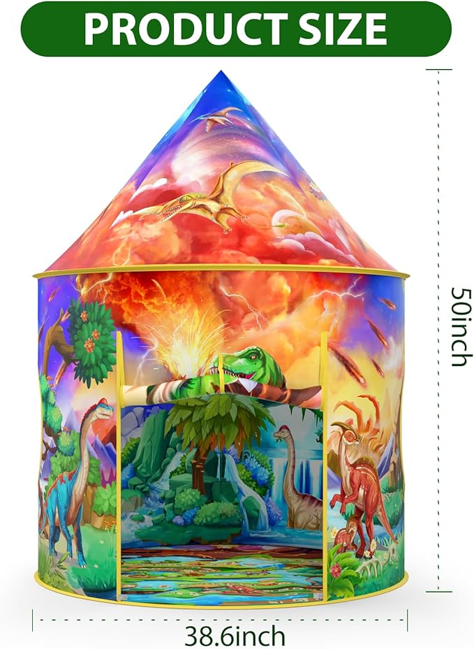 Wilwolfer Dinosaur Tent for Kids: Dinosaur Toys for Kids - Indoor Play Tent for Toddlers and Baby - Great Gift for Boys and Girls