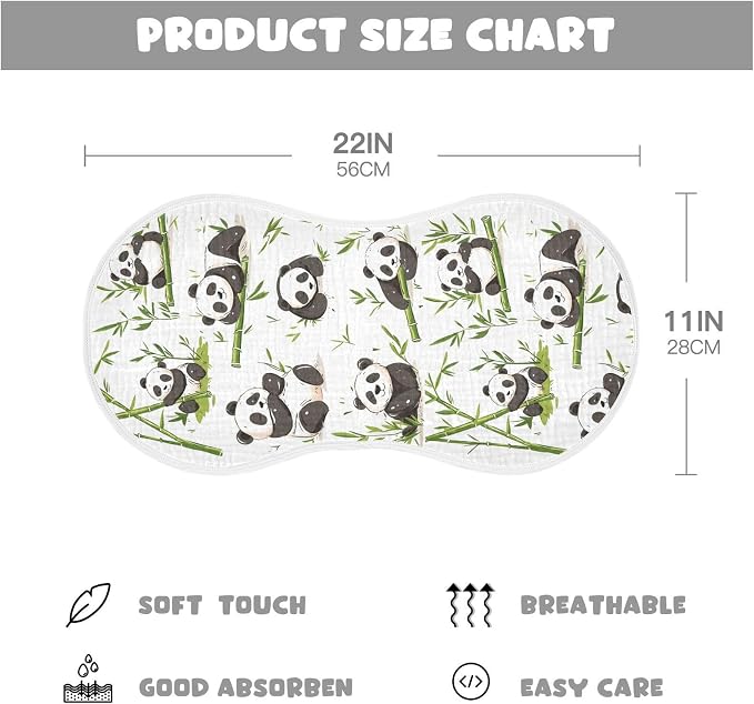 vvfelixl Baby Burp Cloths Pandas Bamboo Baby Newborn Cotton Burping Cloths Set Babys Washcloths 4 Pack