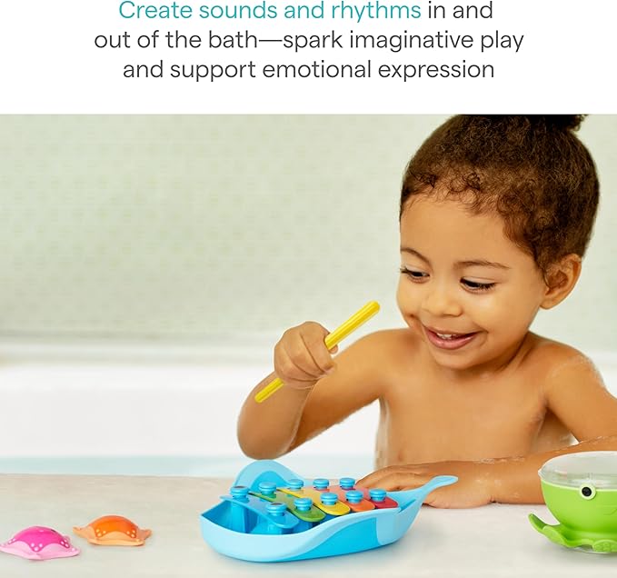 Munchkin® Bath Beats??Bath Toy, Musical Set Includes Xylophone, Bath Drum & Shakers, Fun for Babies, Toddlers and Kids