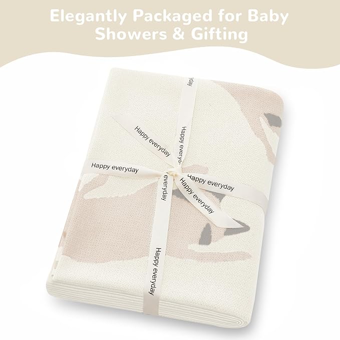 Receiving Baby Blanket,100% Luxury Cotton Knit Baby Blanket,Lightweight Cozy Neutral Swaddling Blanket for Newborns,Boys & Girls,Infant and Toddler