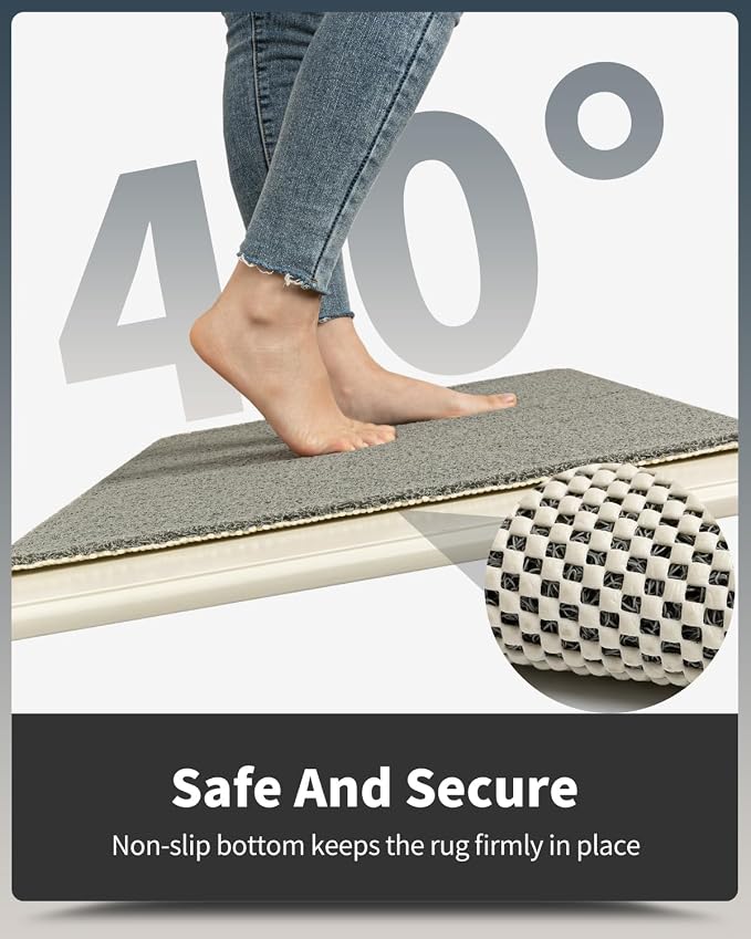Non-Slip Bathtub Mat, 17x 30 Inch, Shower Mats for Bath Tub, PVC Loofah Bathroom Mats for Wet Areas, Quick Drying