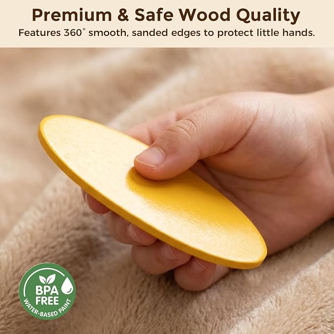 LovesTown Wooden Pattern Blocks Montessori Toys for Toddler Kids Open Ended Shape Puzzles Educational Tangram Preschool Learning Toy with 60 Cards 36 PCS (Pack of 2)