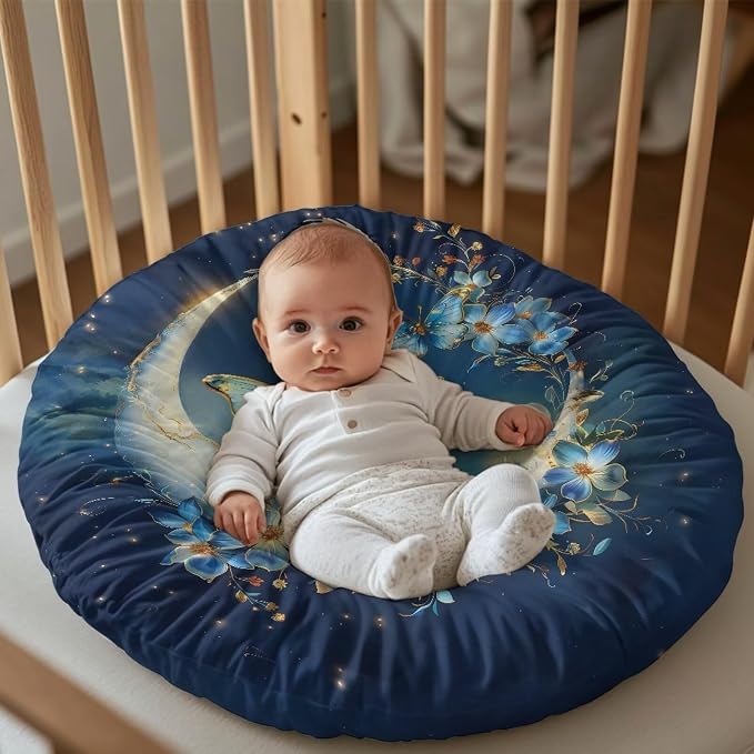 Butterfly Moon Boy Girl Gender Neutral Nursing Pillow Cover Baby Breastfeeding Slipcover Infant Newborn Nursery Bottle Pillowcase Feeding Cushion Cover (Pillow NOT Included)