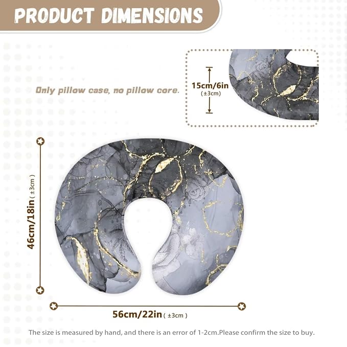 Marble Nursing Pillow Slipcover Sleeve, Breathable & Skin-Friendly Nursing Pillow Cover for Breastfeeding Mom, Pillow Not Included