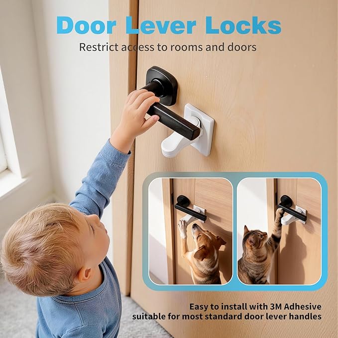 Inaya Baby Proofing Kit - Child Safety Hidden Locks for Cabinets & Drawers, Anti-tip Straps, Door Lever Locks and Outlet Covers - Baby Proof Pack to Keep Your Child Safe at Home