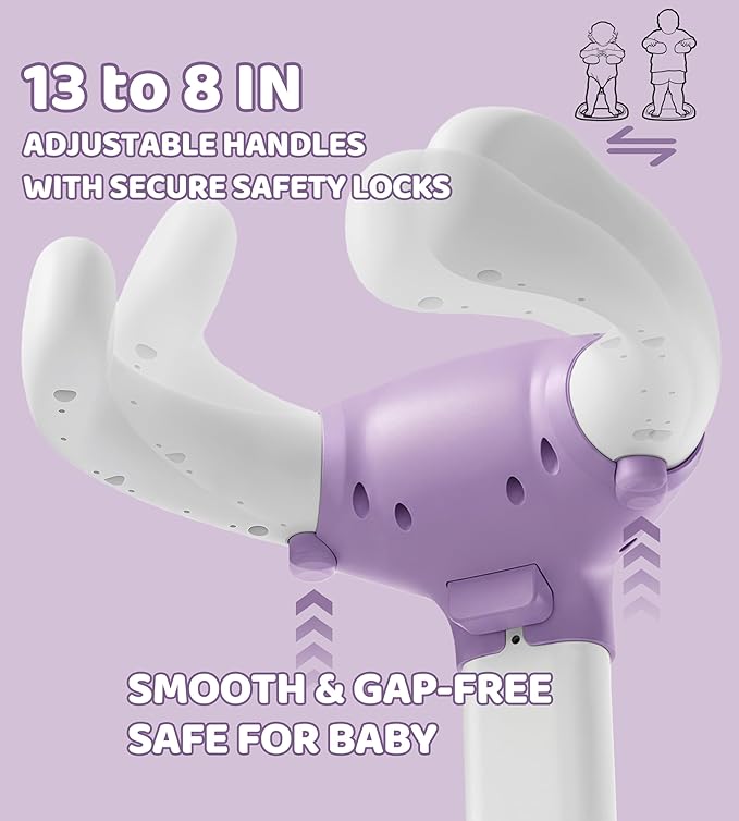Baby Bath Stand, Foldable Standing Bathtub for Baby, Shower Stand and Bath Support for Infants and Toddlers (6??6 Months), Non-Slip Adjustable Baby Standing Support (Purple)