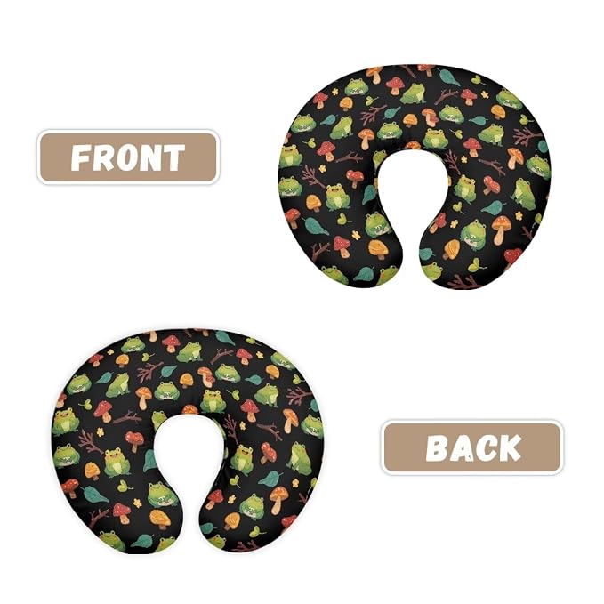 Breastfeeding Pillow Cover with Mushroom and Cute Frog Baby Breastfeeding Slipcover Infant Newborn Nursery Bottle Pillowcase Easy to Use and Dustptoof