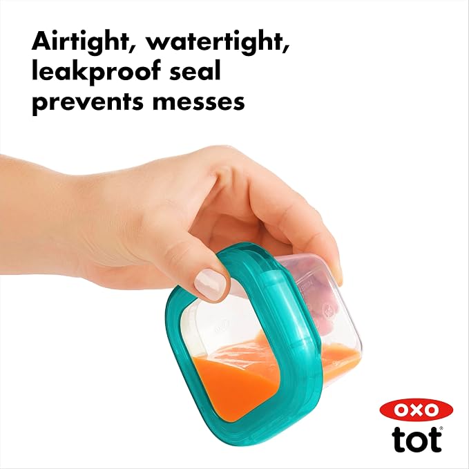 OXO Tot Baby Blocks Freezer Storage Containers Teal (4 Oz)