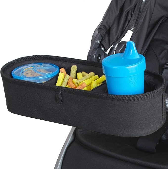 Habitat Universal Stroller Snack Tray with Insulated Cup Holder - Divided Compartment with Secure Non-Slip Straps | Stroller Snack Tray Attachment Fits Most Strollers
