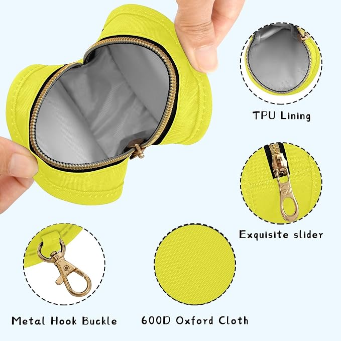 Neon Lemon Yellow Pacifier Holder Case Newborn Pacifier Storage Pouch for Boys Girls Easy Attach to Diaper Bag Portable Baby Essentials Container
