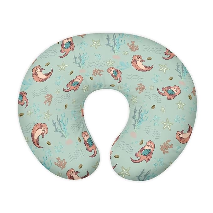 Starfish Otter Baby Breastfeeding Pillow Slipcover for Boys & Girls Soft Comfortable Nursing Pillow Support Cover with Hidden Zipper for Home Nursery Room Sofa Decor