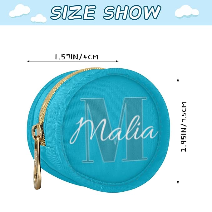 Custom Sky Blue Pacifier Holder Case for Diaper Bag Personalized Portable Travel Pacifier Storage Case with Clip Newborn Baby Pouch for Baby Boys Girls Purse Outdoor