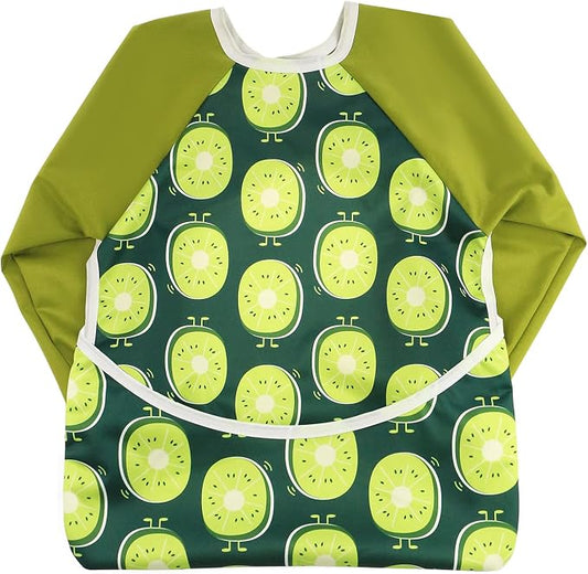 Infant Toddler Baby Waterproof Sleeved Bib, Bib with Sleeves&Pocket, 6-24 Months