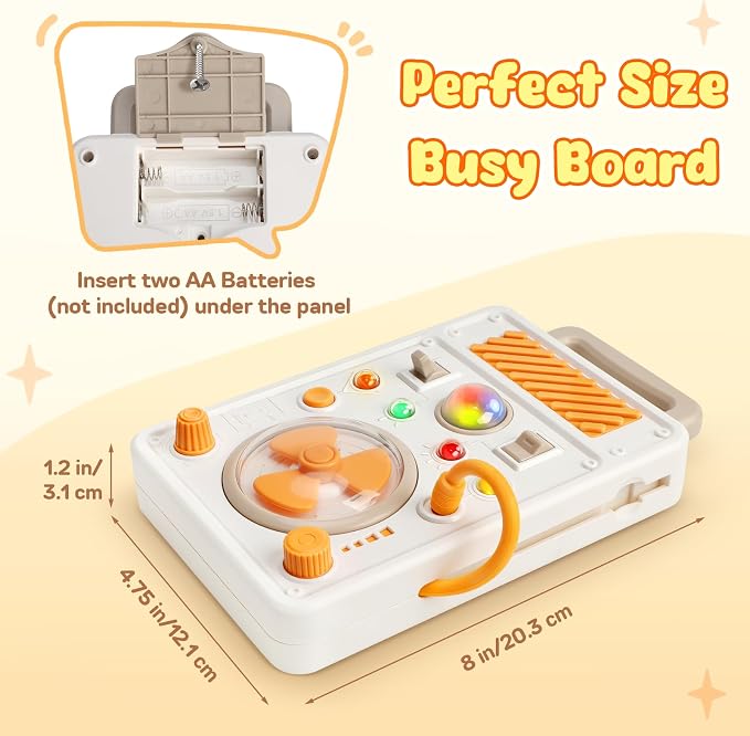 Montessori Busy Board Toys for Toddlers 1-3, LED Light Switches Activity Sensory Toys for 1 2 3 Year Old, Toddler Travel Learning Educational Toys for 1 Year Old Girl Boy Birthday Gifts