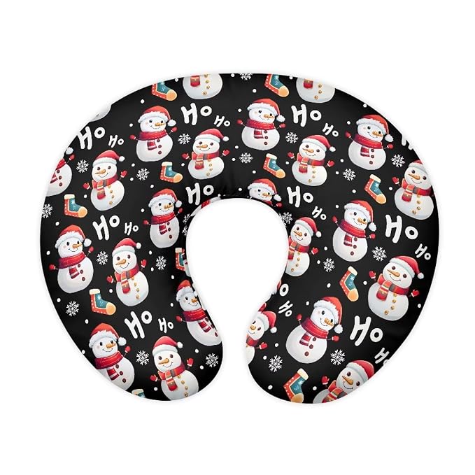 Xmas Snowman Breastfeeding Pillow Cover Nursing Cover for Newborn Girls Boys Super Soft and Comfortable Slipcover Gift, 2 Packs