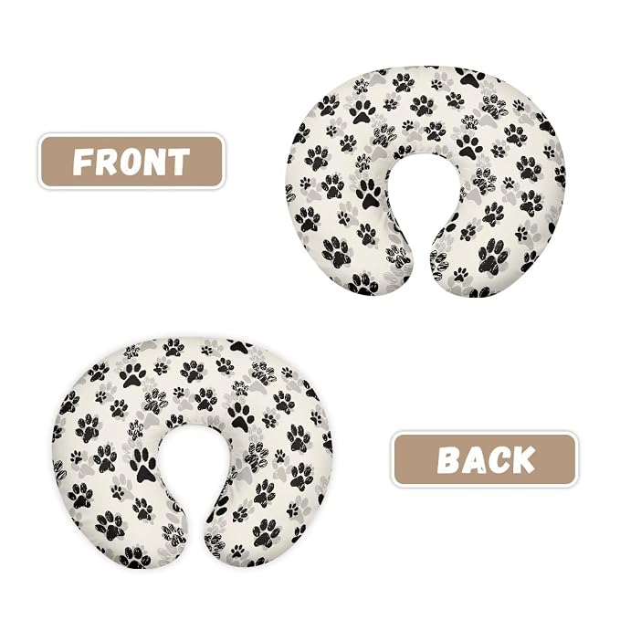 Dog Paws Nursing Pillow Case for Newborn Babies Skin-Friendly Breathable Feeding Pillows Support Cover with Hidden Zipper for Boys Girls New Parents Gift