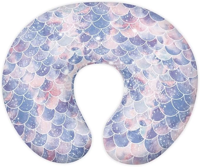 Nursing Pillow Cover for Baby Boys Girls, Mermaid Scales Breastfeeding Pillow Slipcover Cushion Cover, Soft Fabric Fits Snug On Infant, Fits for Nursing Pillow Newborn
