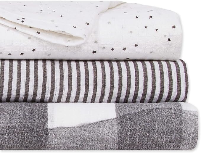Burt's Bees Baby - Swaddles, Muslin Cotton Baby Blankets, 3-Pack, Multipurpose Lightweight & Breathable 100% Organic Cotton