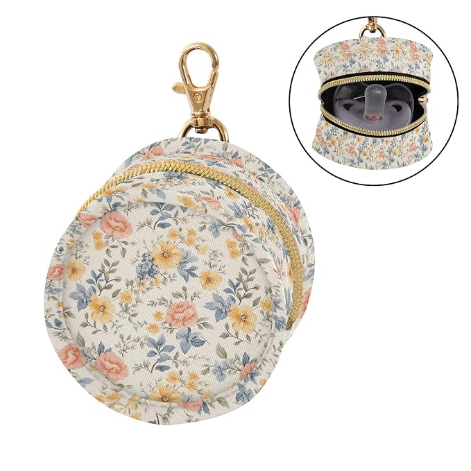 Boho Flowers Portable Baby Pacifier Holder Case with Clip for Stroller Diaper Bag Travel A113136