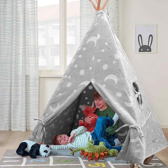 Teepee Tent for Kids,Portable Kids Play Tents,Indoor Glow Play Tent
