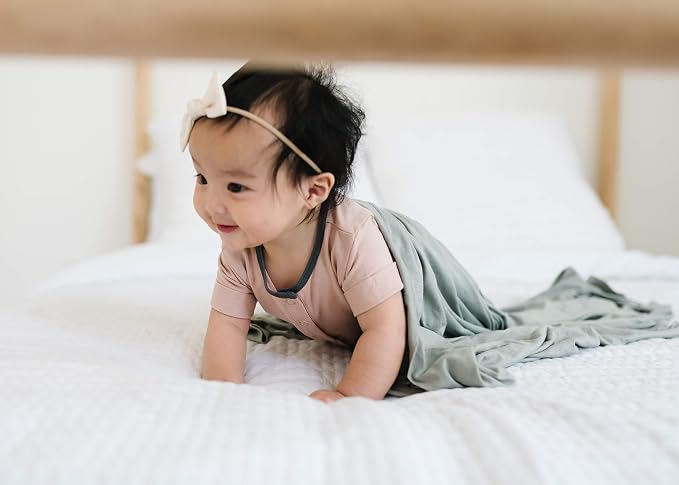 Copper Pearl Swaddle Blankets for Newborns | Soft Stretchy Receiving Blankets for Boys and Girls | Large 46 x 46 Inch Baby Blankets | Lightweight and Breathable Swaddles | Stone
