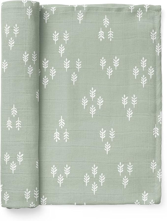Mini Wander Swaddles for Newborns Muslin Swaddle Blankets - Breathable Soft Gender Neutral Receiving Blanket Baby Essentials | 47 x 47 Cotton - (Forest (Green Spruce)